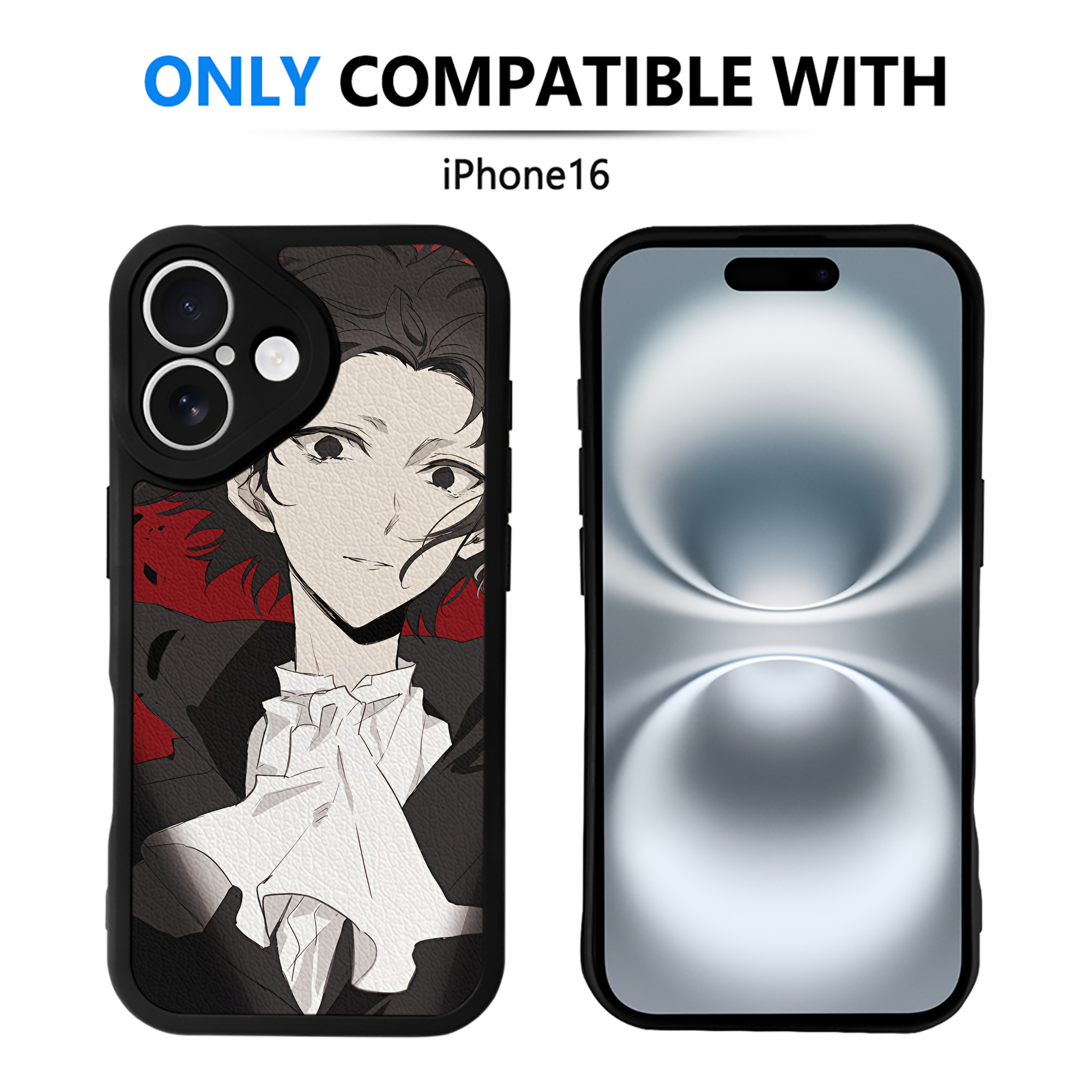 （画像用） 文豪ストレイドッグス Bungo Stray Dogs 【iPhone 16シリーズ対応】シリコンスマホケース（レザー調） 材質：シリコン
